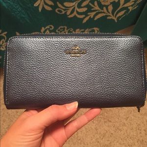 Coach Metallic Navy Wallet